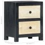 Carved bedside table solid gray mango wood 40x30x50 cm by vidaXL, Nightstands - Ref: Foro24-282722, Price: 110,47 €, Discount: %