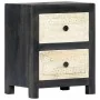 Carved bedside table solid gray mango wood 40x30x50 cm by vidaXL, Nightstands - Ref: Foro24-282722, Price: 110,47 €, Discount: %
