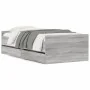 Sonoma gray bed frame with drawers 100x200 cm by , Beds and slatted bases - Ref: Foro24-3207369, Price: 169,10 €, Discount: %