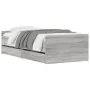 Sonoma gray bed frame with drawers 100x200 cm by , Beds and slatted bases - Ref: Foro24-3207369, Price: 169,10 €, Discount: %
