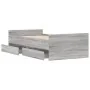 Sonoma gray bed frame with drawers 100x200 cm by , Beds and slatted bases - Ref: Foro24-3207369, Price: 169,10 €, Discount: %