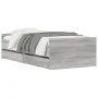 Estructura de cama con cajones gris Sonoma 90x190 cm de , Camas y somieres - Ref: Foro24-3207383, Precio: 159,16 €, Descuento: %