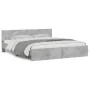 Concrete gray bed frame with headboard 160x200 cm by , Beds and slatted bases - Ref: Foro24-3207472, Price: 174,70 €, Discoun...