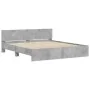 Concrete gray bed frame with headboard 160x200 cm by , Beds and slatted bases - Ref: Foro24-3207472, Price: 174,70 €, Discoun...