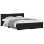 Estructura de cama con cabecero negra 140x190 cm de , Camas y somieres - Ref: Foro24-3207498, Precio: 198,55 €, Descuento: %