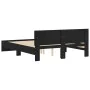 Estructura de cama con cabecero negra 140x190 cm de , Camas y somieres - Ref: Foro24-3207498, Precio: 198,55 €, Descuento: %