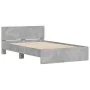 Concrete gray bed frame with headboard 120x190 cm by , Beds and slatted bases - Ref: Foro24-3207514, Price: 162,31 €, Discoun...