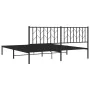 Bed frame with black metal headboard 180x200 cm by , Beds and slatted bases - Ref: Foro24-374441, Price: 125,50 €, Discount: %