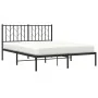 Bed frame with black metal headboard 135x190 cm by , Beds and slatted bases - Ref: Foro24-374436, Price: 83,87 €, Discount: %
