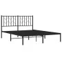 Bed frame with black metal headboard 135x190 cm by , Beds and slatted bases - Ref: Foro24-374436, Price: 83,87 €, Discount: %