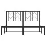 Bed frame with black metal headboard 135x190 cm by , Beds and slatted bases - Ref: Foro24-374436, Price: 83,87 €, Discount: %