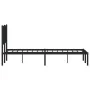 Bed frame with black metal headboard 135x190 cm by , Beds and slatted bases - Ref: Foro24-374436, Price: 83,87 €, Discount: %