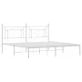 Metal bed frame with white headboard 183x213 cm by , Beds and slatted bases - Ref: Foro24-374393, Price: 96,00 €, Discount: %