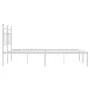 Metal bed frame with white headboard 183x213 cm by , Beds and slatted bases - Ref: Foro24-374393, Price: 96,00 €, Discount: %