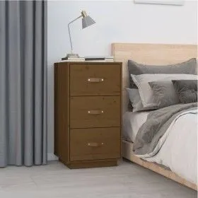 Honigbrauner Nachttisch aus massivem Kiefernholz, 40 x 40 x 75 cm von vidaXL, Nachttische - Ref: Foro24-818341, Preis: 77,79 ...