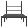 Estructura de cama con cabecero metal negro 75x190 cm de , Camas y somieres - Ref: Foro24-355355, Precio: 58,48 €, Descuento: %