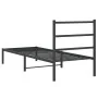 Estructura de cama con cabecero metal negro 75x190 cm de , Camas y somieres - Ref: Foro24-355355, Precio: 58,48 €, Descuento: %