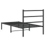 Estructura de cama con cabecero metal negro 90x190 cm de , Camas y somieres - Ref: Foro24-355357, Precio: 65,07 €, Descuento: %