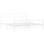 Metal bed frame with headboard and white footboard 200x200 cm by , Beds and slatted bases - Ref: Foro24-355439, Price: 119,19...