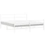 Metal bed frame with headboard and white footboard 200x200 cm by , Beds and slatted bases - Ref: Foro24-355439, Price: 119,19...