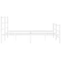 Metal bed frame with headboard and white footboard 200x200 cm by , Beds and slatted bases - Ref: Foro24-355439, Price: 119,19...