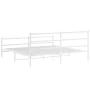 Bettgestell aus Metall mit Kopfteil und weißem Fußteil 200x200 cm von , Betten und Lattenroste - Ref: Foro24-355439, Preis: 1...