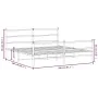 Metal bed frame with headboard and white footboard 200x200 cm by , Beds and slatted bases - Ref: Foro24-355439, Price: 119,19...