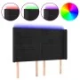 Black velvet headboard with LED 147x16x118/128 cm by vidaXL, Headboards and footboards - Ref: Foro24-3124238, Price: 98,00 €,...