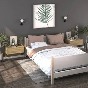 Wall bedside table 2 units Sonoma oak color by vidaXL, Nightstands - Ref: Foro24-810942, Price: 52,16 €, Discount: %