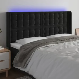 Kopfteil aus schwarzem Samt mit LED 183x16x118/128 cm von vidaXL, Kopf- und Fußteile - Ref: Foro24-3124544, Preis: 137,60 €, ...