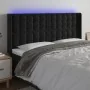 Cabecero con LED de terciopelo negro 183x16x118/128 cm de vidaXL, Cabeceros y pies de cama - Ref: Foro24-3124544, Precio: 137...