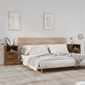 Nachttische 2 Stück geräuchertes Eichensperrholz von vidaXL, Nachttische - Ref: Foro24-817040, Preis: 75,23 €, Rabatt: %