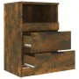 Mesitas de noche 2 uds madera contrachapada color roble ahumado de vidaXL, Mesitas de noche - Ref: Foro24-817040, Precio: 75,...