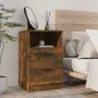 Mesitas de noche 2 uds madera contrachapada color roble ahumado de vidaXL, Mesitas de noche - Ref: Foro24-817040, Precio: 75,...
