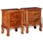 Bedside tables with drawers 2 pcs solid acacia wood by vidaXL, Nightstands - Ref: Foro24-243972, Price: 202,58 €, Discount: %
