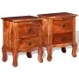 Bedside tables with drawers 2 pcs solid acacia wood by vidaXL, Nightstands - Ref: Foro24-243972, Price: 202,58 €, Discount: %