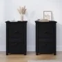 Mesitas de noche 2 uds madera maciza de pino negro 40x35x61,5cm de vidaXL, Mesitas de noche - Ref: Foro24-820955, Precio: 88,...