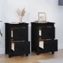Mesitas de noche 2 uds madera maciza de pino negro 40x35x61,5cm de vidaXL, Mesitas de noche - Ref: Foro24-820955, Precio: 88,...