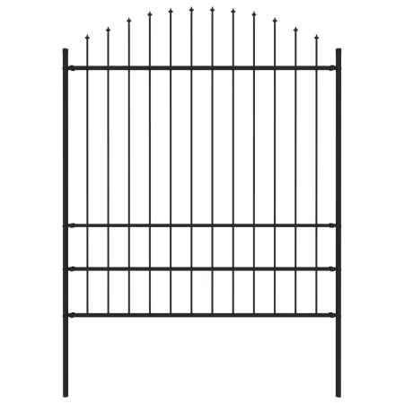 Garden fence with black steel spikes (1.75-2)x1.7 m by vidaXL, fence panels - Ref: Foro24-144945, Price: 98,76 €, Discount: %