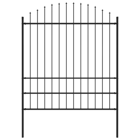 Gartenzaun mit schwarzen Stahlspitzen (1,75-2)x1,7 m von vidaXL, Zaunpaneele - Ref: Foro24-144945, Preis: 100,87 €, Rabatt: %