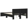 Bed frame with black headboard 120x200 cm by , Beds and slatted bases - Ref: Foro24-3207491, Price: 207,97 €, Discount: %