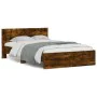 Bed frame with smoked oak headboard 120x200 cm by , Beds and slatted bases - Ref: Foro24-3207494, Price: 146,94 €, Discount: %