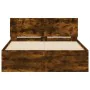 Bed frame with smoked oak headboard 120x200 cm by , Beds and slatted bases - Ref: Foro24-3207494, Price: 146,94 €, Discount: %