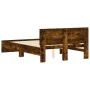 Bed frame with smoked oak headboard 120x200 cm by , Beds and slatted bases - Ref: Foro24-3207494, Price: 146,94 €, Discount: %