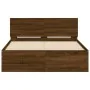 Estructura de cama con cabecero marrón roble 120x200 cm de , Camas y somieres - Ref: Foro24-3207496, Precio: 185,29 €, Descue...