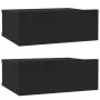 Mesitas de noche flotantes 2 uds contrachapada negro 40x30x15cm de vidaXL, Mesitas de noche - Ref: Foro24-800309, Precio: 43,...