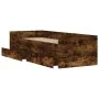 Estructura de cama con cajones roble ahumado 75x190 cm de , Camas y somieres - Ref: Foro24-3207361, Precio: 130,60 €, Descuen...