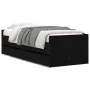 Bed frame with drawers black 75x190 cm by , Beds and slatted bases - Ref: Foro24-3207358, Price: 132,28 €, Discount: %