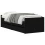Bed frame with drawers black 75x190 cm by , Beds and slatted bases - Ref: Foro24-3207358, Price: 132,28 €, Discount: %