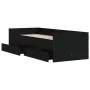 Estructura de cama con cajones negro 75x190 cm de , Camas y somieres - Ref: Foro24-3207358, Precio: 132,07 €, Descuento: %